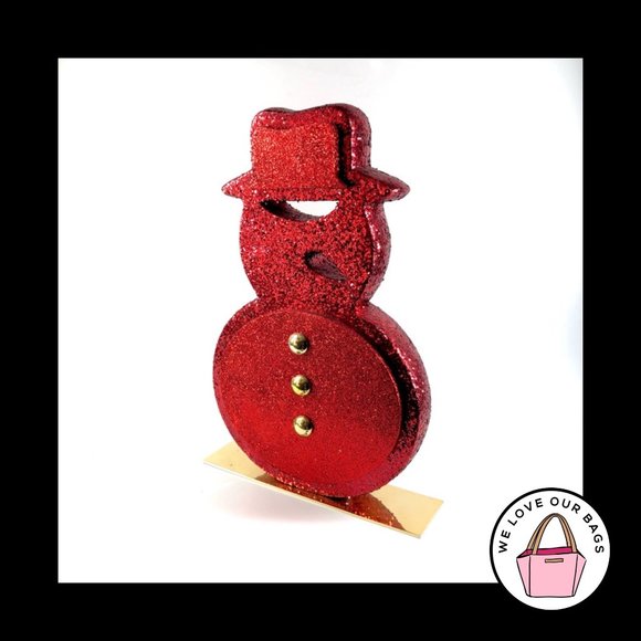 Coach Accessories - RARE COACH STORE CHRISTMAS DISPLAY PIECE RED GLITTER SNOWMAN with BRASS ACCENTS
